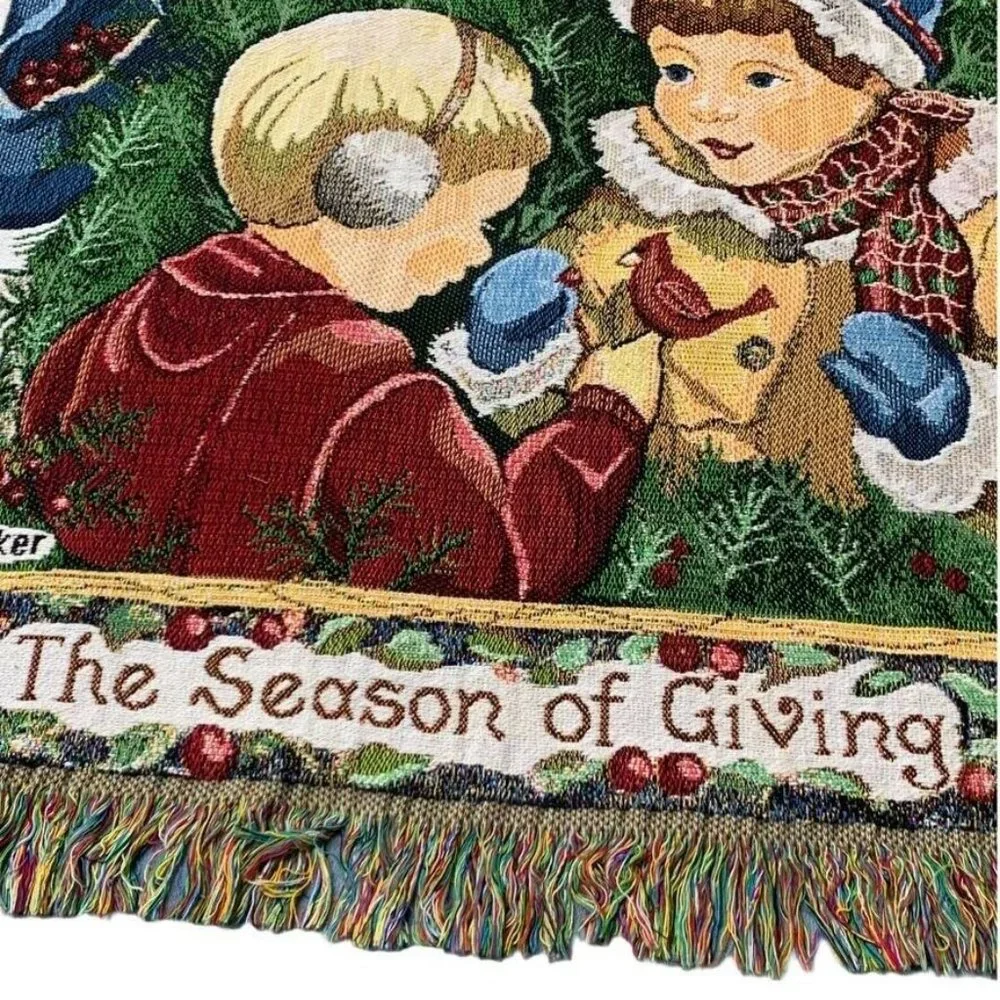 Betty Smith Whiteaker Christmas Tapestry‎ Blanket Throw The Season For Giving